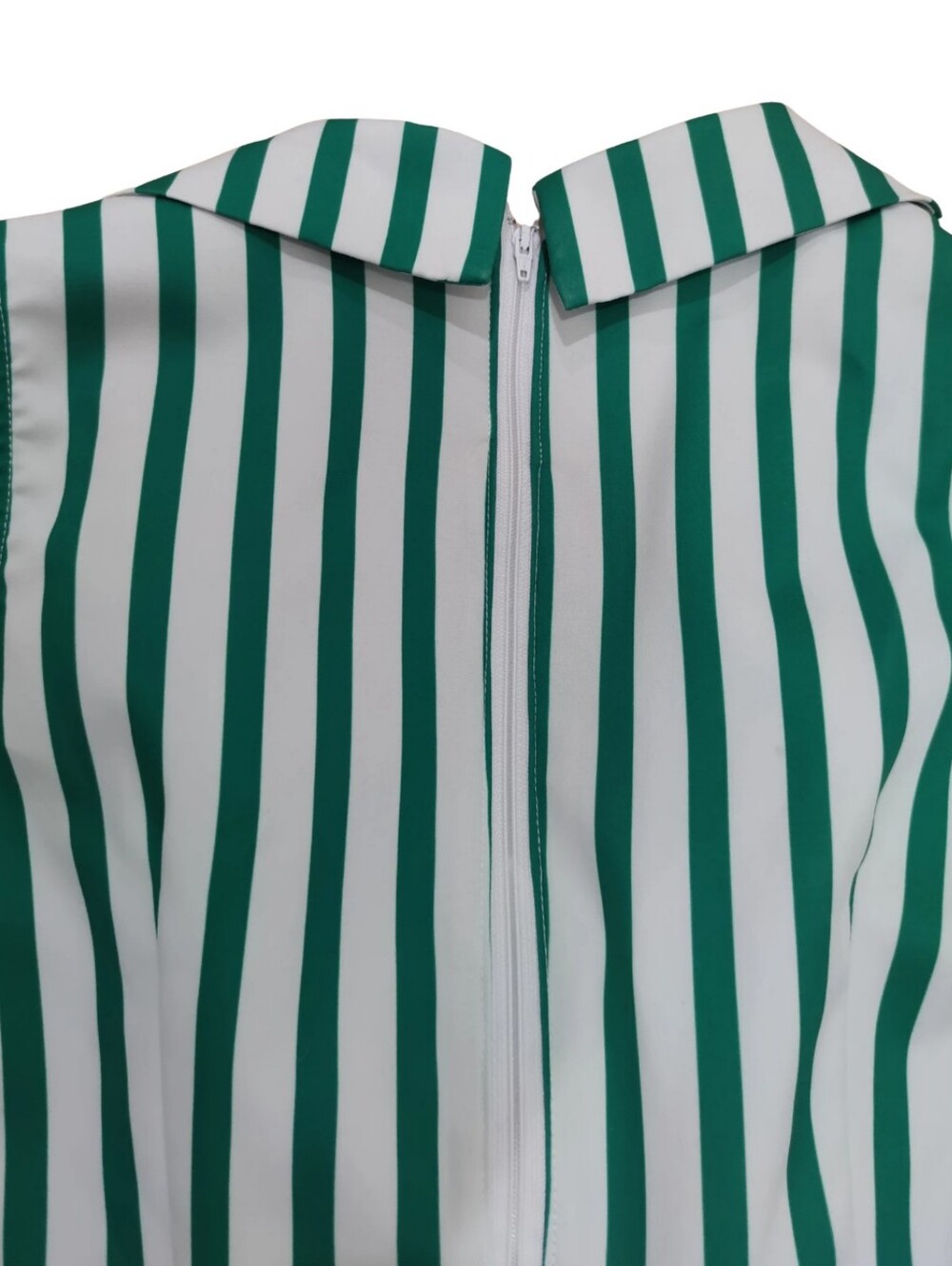A. Peach Green Stripe Tropical Romper - Picture 7 of 8
